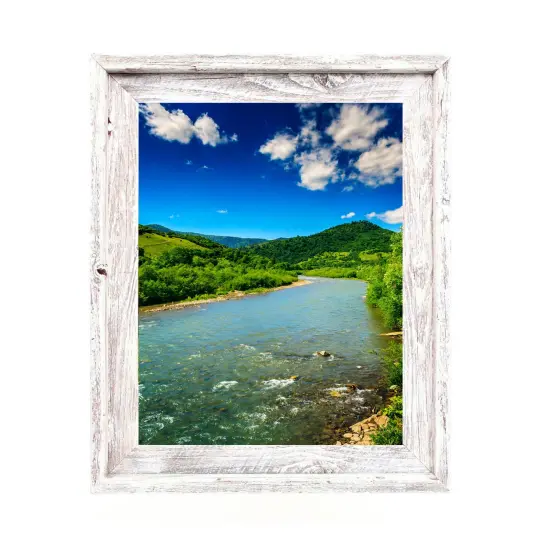 Rustic Farmhouse Signature Series 12 in. x 24 in. Reclaimed Wood Picture Frame White {6}
