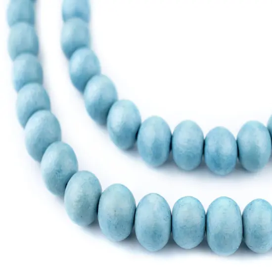 The Bead Chest Natural 12mm Wooden Beads in Blue - Light for Jewelry Making &ndash; Round Loose Wood Spacer Beads I Approximately 35 Beads {3}