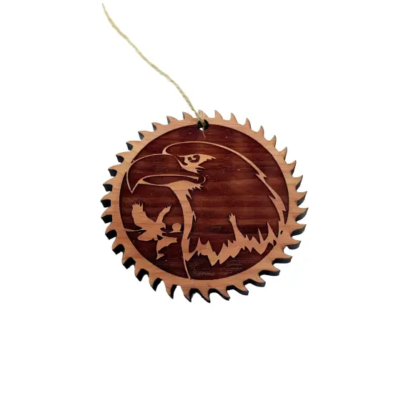 Sawblade with Eagle - Cedar Ornament {3}