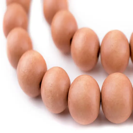 The Bead Chest Natural 16mm Wooden Beads in Orange for Jewelry Making &ndash; Round Loose Wood Spacer Beads I Approximately 25 Beads {1}