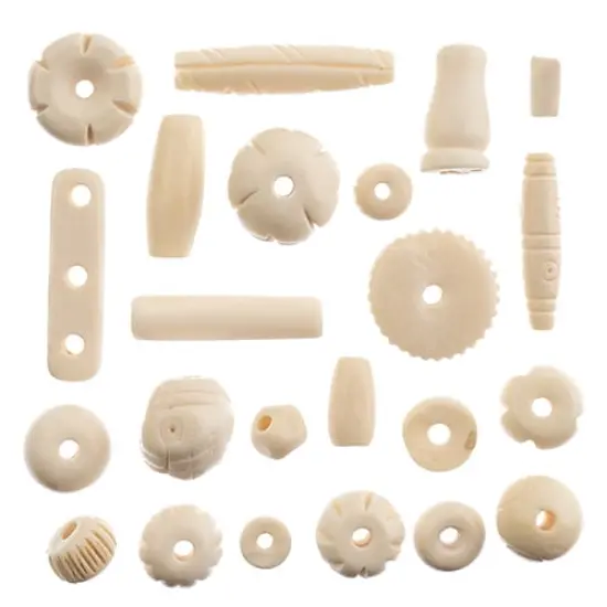 John Bead Natural Bone Beads Assorted Box Set, 250g White {1}