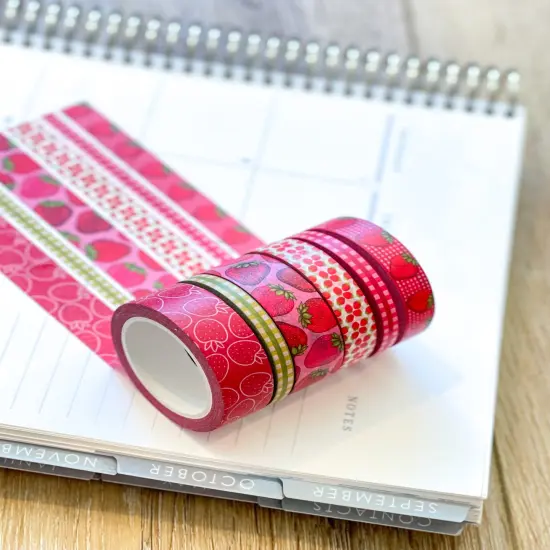 Strawberries Red Summer Fruit Washi Tape Set (#W061) {6}