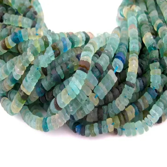 Cylindrical Roman Glass Beads, Genuine Glass Found in Afghanistan, Matte Glass Beads for Jewelry Making, The Bead Chest {3}