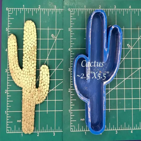 Cactus - small/thin - silicone freshie mold {1}