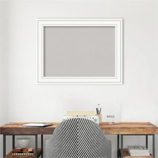 Craftsman White Wood Framed Corkboard, Grey Cork {6}