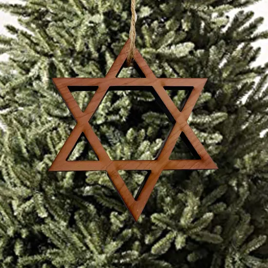 Star of David - Cedar Ornament {2}