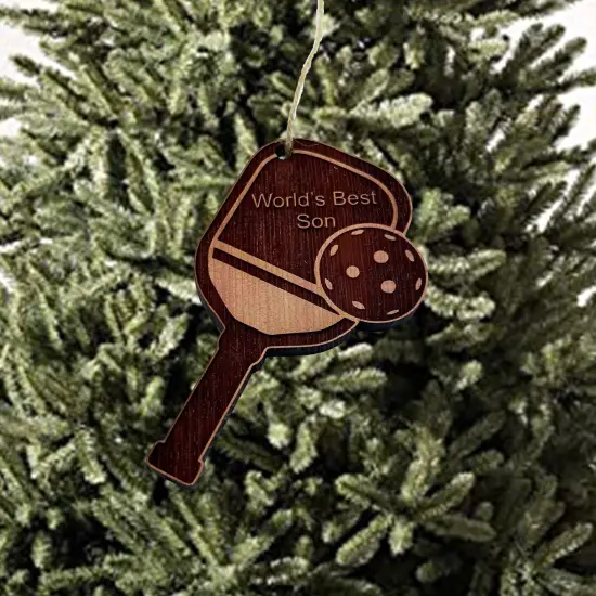 Worlds Best Son Pickleball - Cedar Ornament {2}