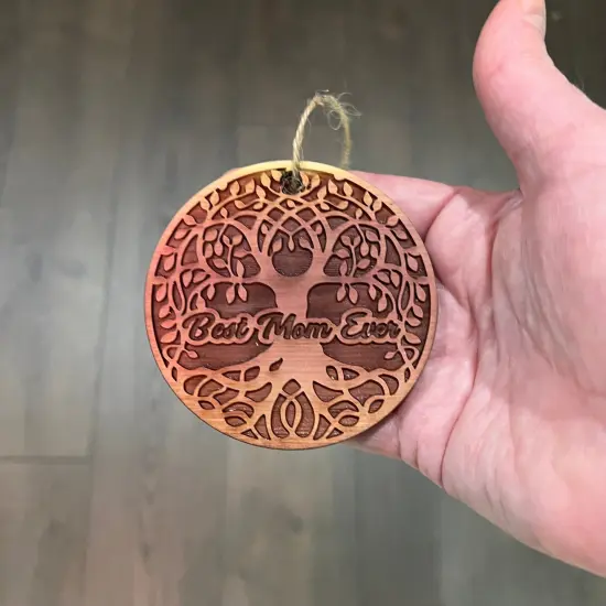 Best Mom Ever Tree of Life - Cedar Ornament {4}