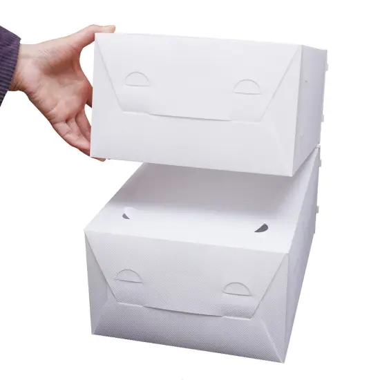 20PCS Foldable Drop Front Shoe Box Transparent Stackable Organizer Storage {2}