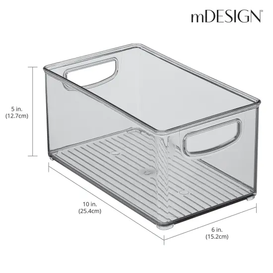 mDesign Plastic Kitchen Pantry Organizer Bin with Handles, 4 Pack {3}