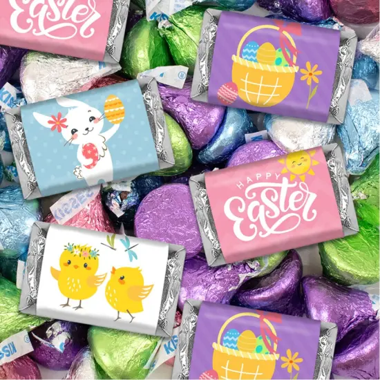 131 Pcs Easter Candy Party Favors Hershey's Miniatures & Chocolate Kisses (1.65 lbs, Approx. 131 Pcs) {1}