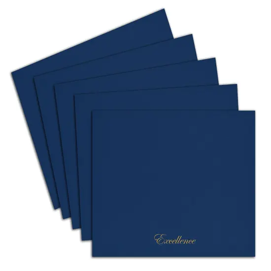 Great Papers! Certificate Cover with Gold Foil, Excellence, Navy, 12" x 9.375"(folded) with Die-Cuts for 8.5" x 11" Document, 5 Count {2}