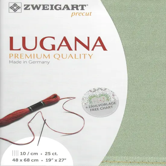 Precut Zweigart Lugana 25 count Moss Green {1}