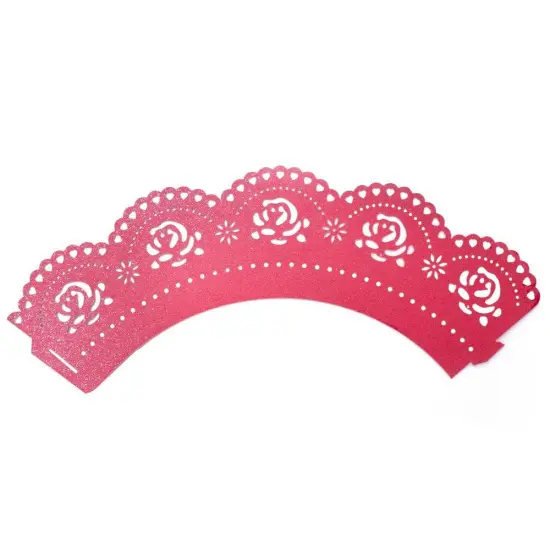 Red Rose Pattern Cupcake Wrappers & Liners | 25 PC Set {1}