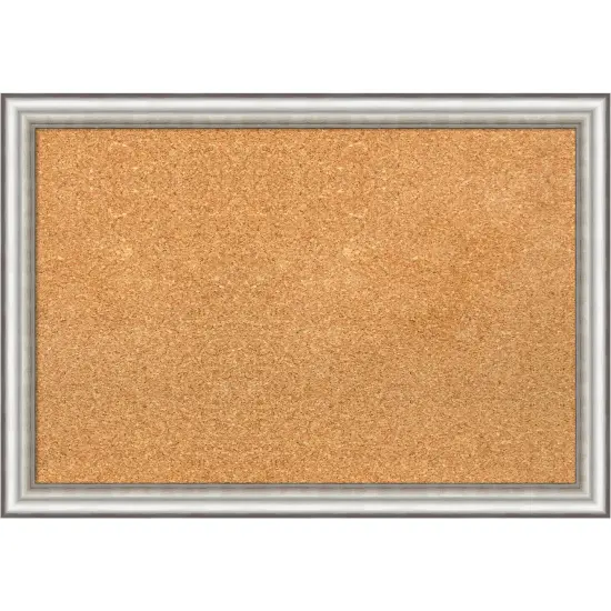 Salon Silver Narrow Framed Corkboard, Natural Cork {1}