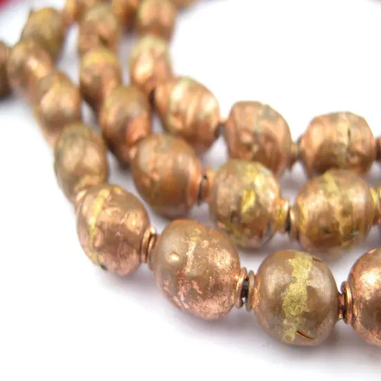 The Bead Chest Ethiopian Prayer Beads - Full Strand of African Copper Meditation Healing Rosary Beads {3}