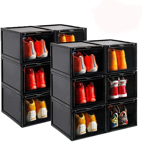 12Pcs Men Sneaker Shoes Box Large Plastic Magnetic Shoe Rack Storage Organizers {1}