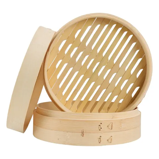 Potted Pans Dumpling Steamer Baskets - 2 Tier Stackable Steamer Basket - 10in {6}