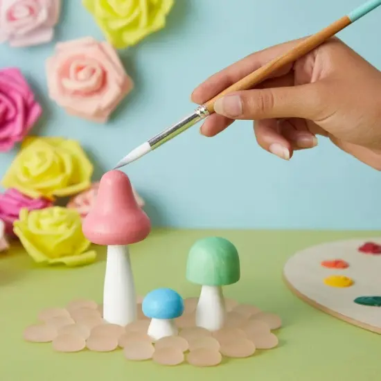 Mini Wooden Mushrooms to Paint, Unfinished Wood Figurines (7 Sizes, 14 Pack) {3}