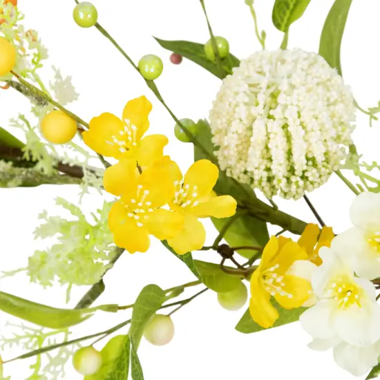 Northlight Berry and Thistle Floral Spring Garland - 5' - Yellow {6}