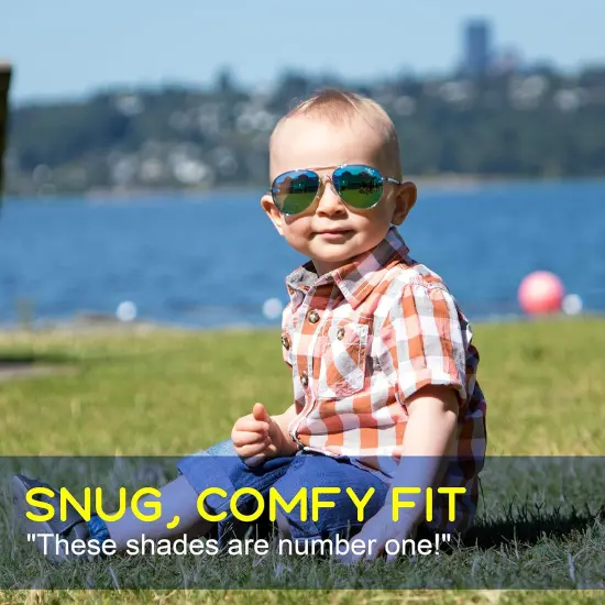 Livin' Well Baby Aviator Sunglasses for Kids - Silver {5}