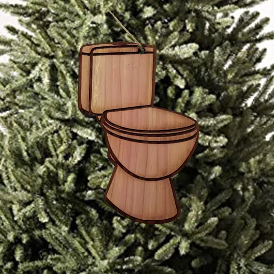 Toilet - Cedar Ornament {1}