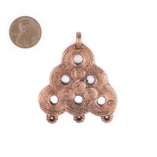 The Bead Chest Copper Baule Beehive Connector Pendant (54x47mm): African Tribal Metal Pendant for DIY Jewelry and Necklace {2}
