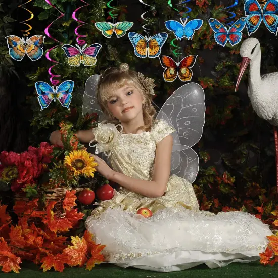 40 Pieces Butterfly Spring Hanging Swirl Summer Spring Party Hanging for Home Classroom Baby Shower Birthday Wedding Garden Themed Tea Party Decoration Supplies {5}