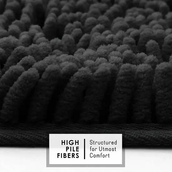 Hearth & Harbor Chenille Bath Mat Black {3}