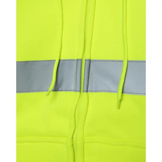 Fullzip Reflective Long Sleeve Fleece Hoodie for Men (Ropa De Trabajo) Safety orange {5}