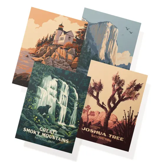 Twigs Paper - Assorted Vintage National Parks Greeting Cards - Stationery Cards with Envelopes - Thank You and Blank Note Cards - Greeting Cards for All Occasions - Made in USA (5.5 x 4.25,Set of 12) {1}