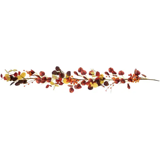 Northlight 5' x 8" Berries and Leaves Artificial Fall Harvest Garland, Unlit Red {1}