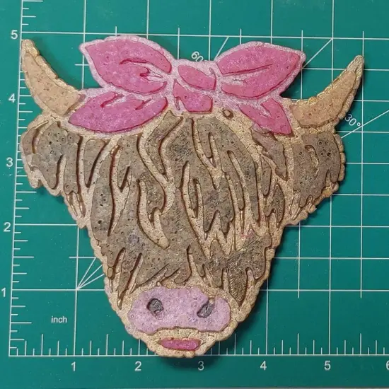 Highland cow with Bow - Large - Silicone Freshie Mold {2}