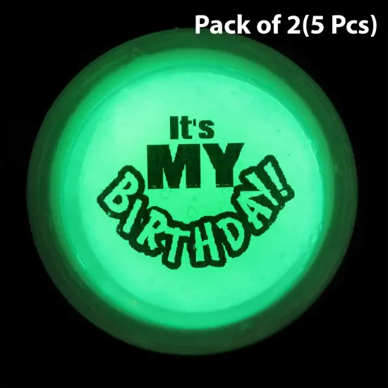 Glow Button - It's My Birthday 3 inch diameter glow circle, with luminous precision | RAHEEV&reg; {1}