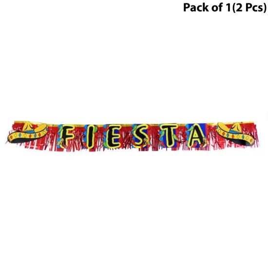 Fiesta Fringed Metallic Banner - 7 Feet by 9 inches tall | Expertly printed to perfection | Raheev&reg; {1}