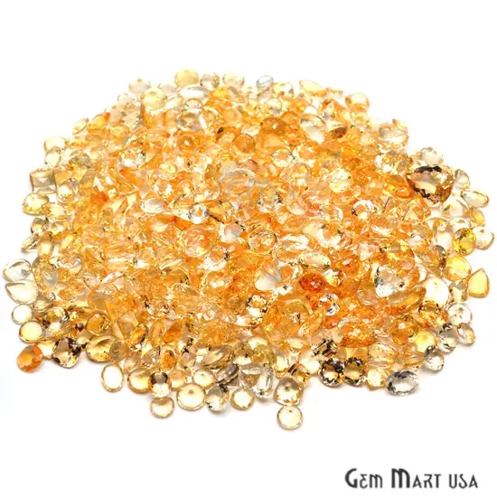 Citrine Gemstone, 100% Natural Faceted Loose Gems, November Birthstone, 10-20mm, 100 Carats, GemMartUSA (CI-60010) {2}