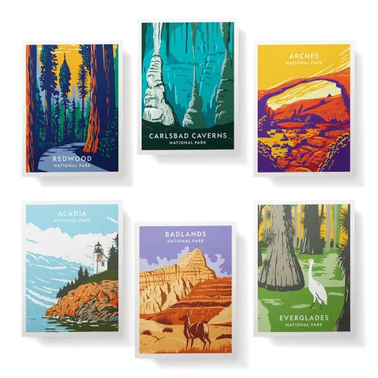 Twigs Paper - Assorted Art National Parks Greeting Cards - Stationery Cards with Envelopes - Thank You and Blank Note Cards - Greeting Cards for All Occasions - Made in USA (5.5 x 4.25, Set of 12) {4}