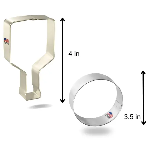 CookieCutter.Com Brand Pickle Ball Cookie Cutter 2 Piece Set, Pickle Ball 4 in, Ball 2.5 in, Tin Plate Steel, USA Made {2}