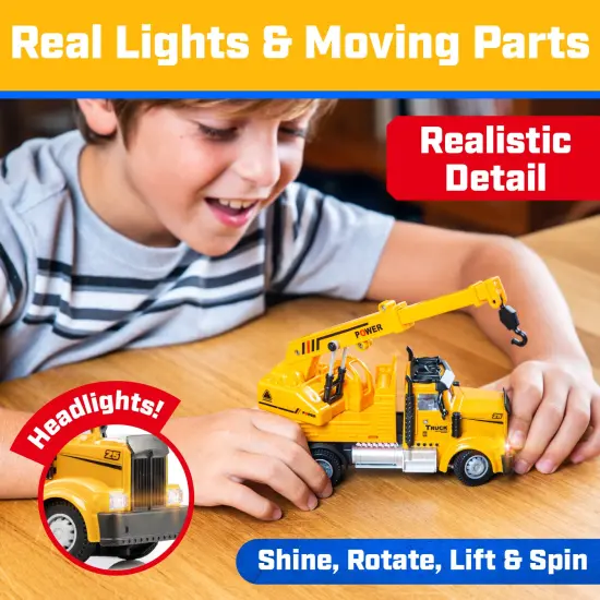 Force1 Mini Construction RC Trucks for Kids - Crane + Dump {5}