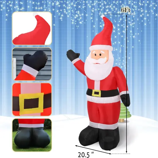 6FT Inflatables Santa Clauswith Built-in LED Light {5}