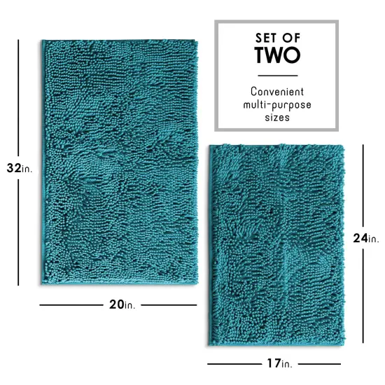 Hearth & Harbor Chenille Bath Mat Teal {6}