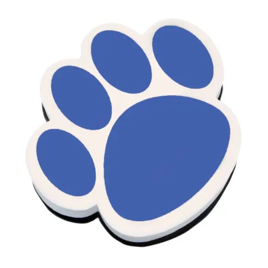 Magnetic Whiteboard Eraser, Blue Paw, Pack of 6 {2}