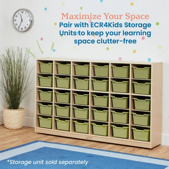 Scoop Front Storage Bins, Multipurpose Organization, 30-Pack Fern Green {5}