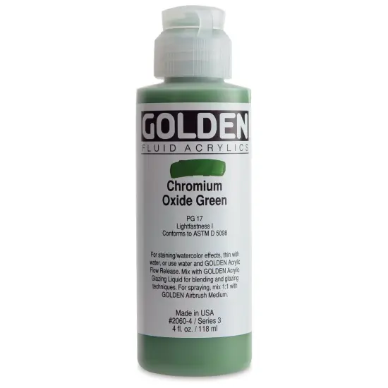 Golden Fluid Acrylics - Chromium Oxide Green, 4 oz bottle {1}