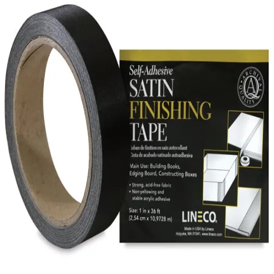 Lineco Satin Cloth Tape - 1" x 36 ft, Black {1}
