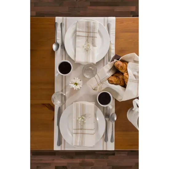 DII White Chambray French Stripe Table Runner {5}