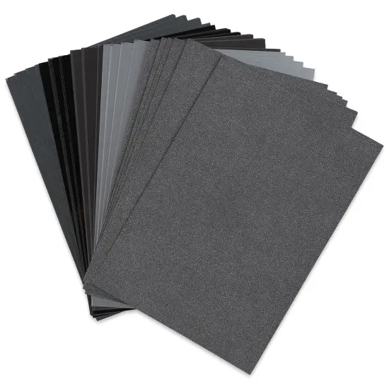 Sizzix Surfacez Opulent Cardstock - Charcoal, Package of 50 Sheets, 8"W x 11-1/2"L, 250 gsm {1}