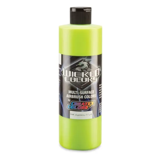 Createx Wicked Colors Airbrush Color - Opaque Limelight Green, 16 oz, Bottle {1}