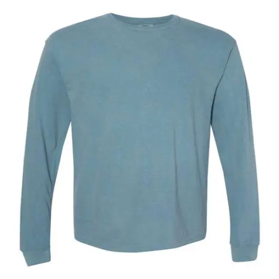 Comfort Colors&reg; Garment-Dyed Heavyweight Crewneck Long Sleeve T-Shirt Ice Blue {1}