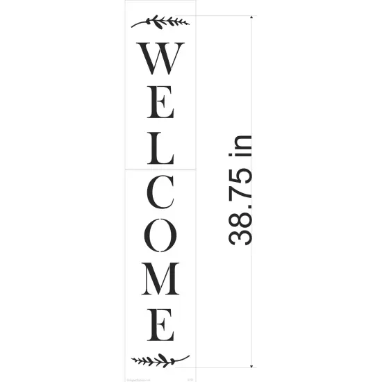 38.75-Inch Welcome Tall Wall Stencil | 3791 by Designer Stencils | Word & Phrase Stencils | Reusable Art Craft Stencils for Painting on Walls, Canvas, Wood | Reusable Plastic Paint Stencil for Home Makeover | Easy to Use & Clean Art Stencil {2}
